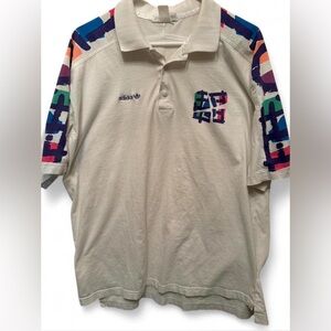 Vintage Adidas Polo with Colorful Sleeve Graphics